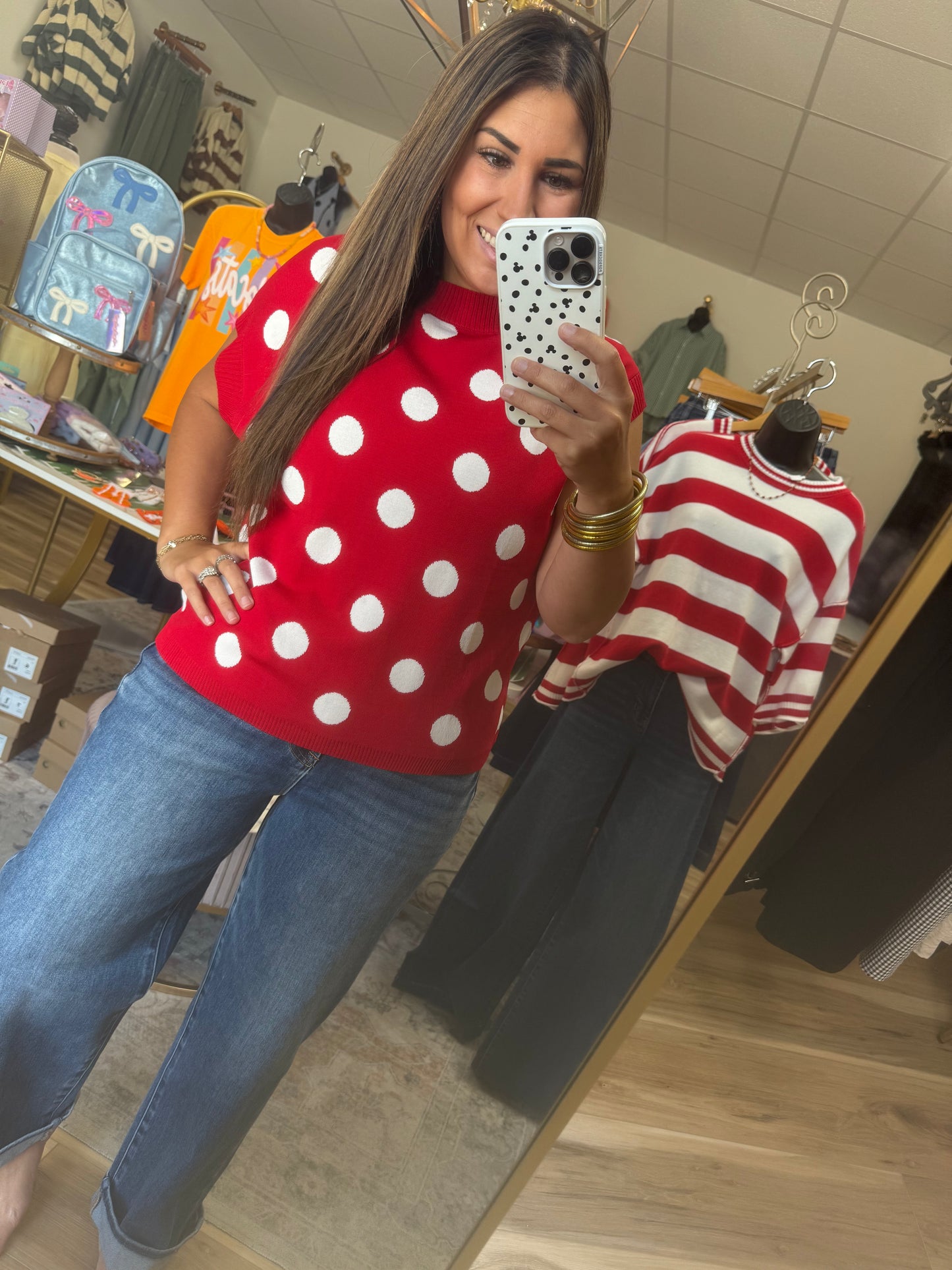 Red Polka Dot Top