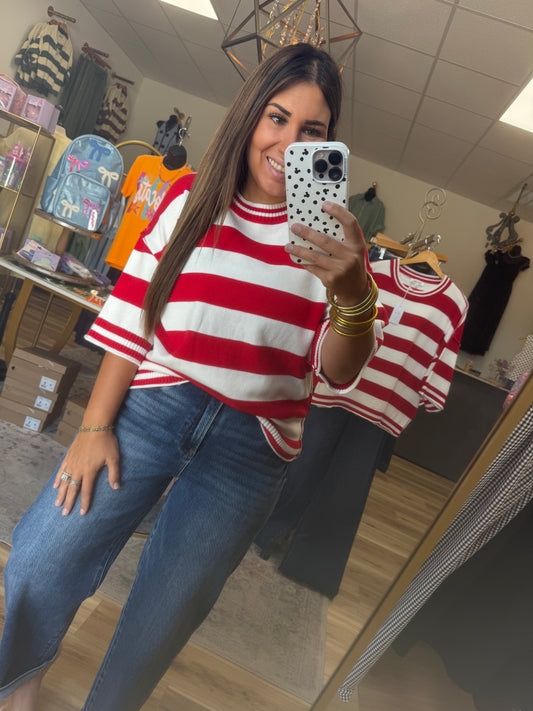 Red/White Stripe Sweater