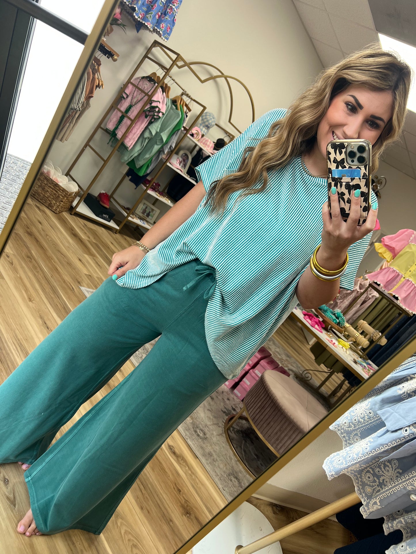 Teal French Terry Pant