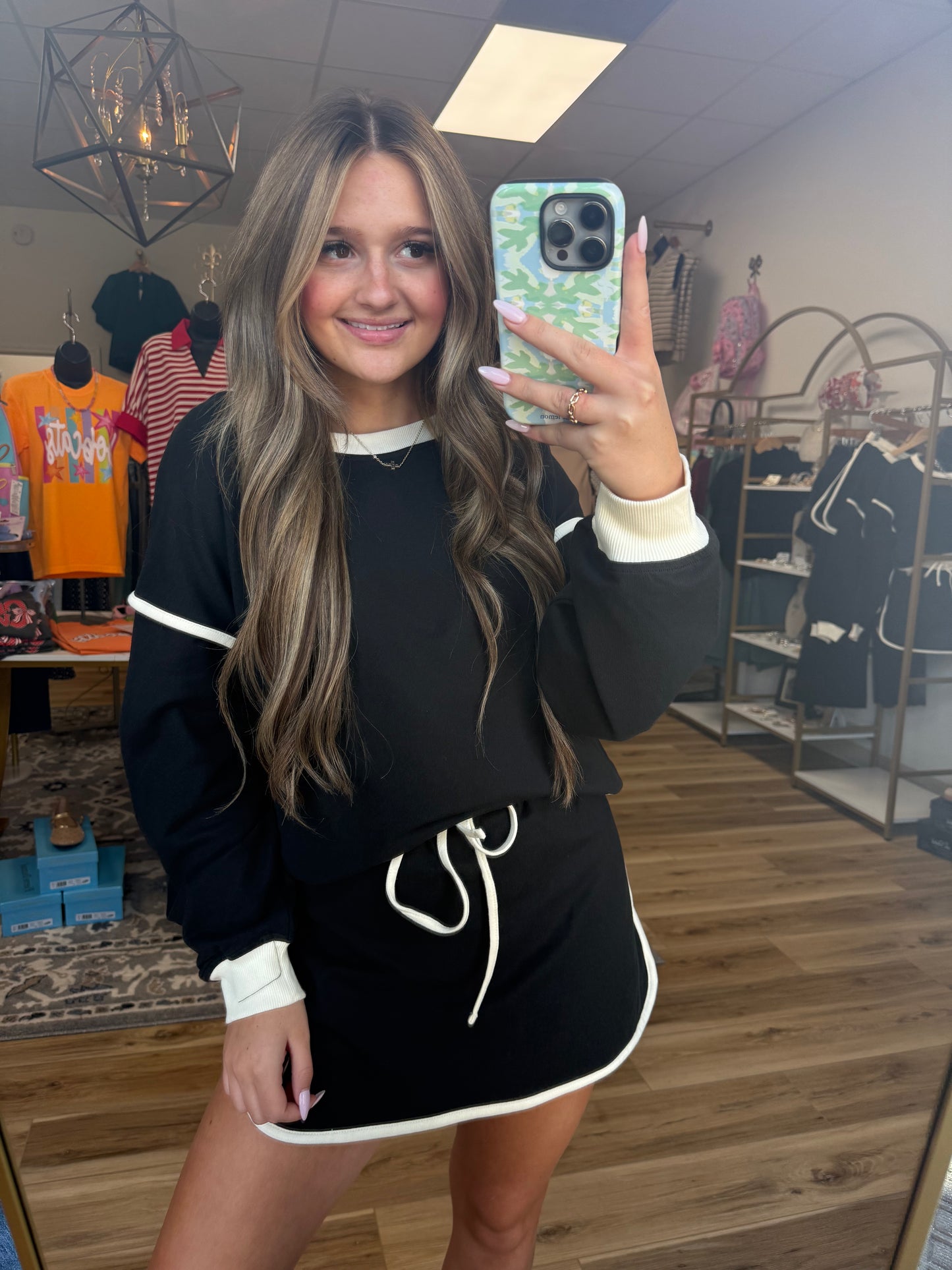 Black/Cream Skort Set