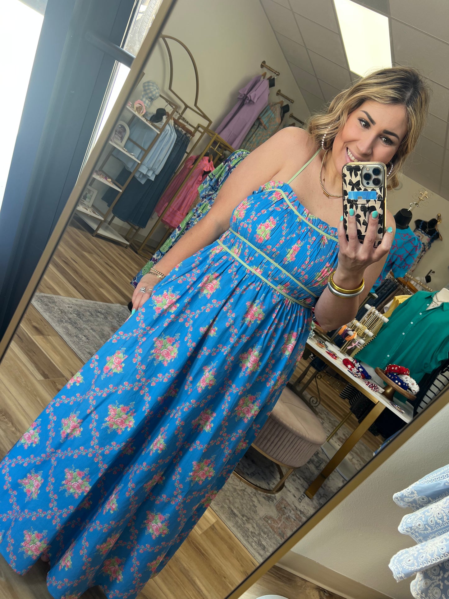 Floral Blues Maxi Dress