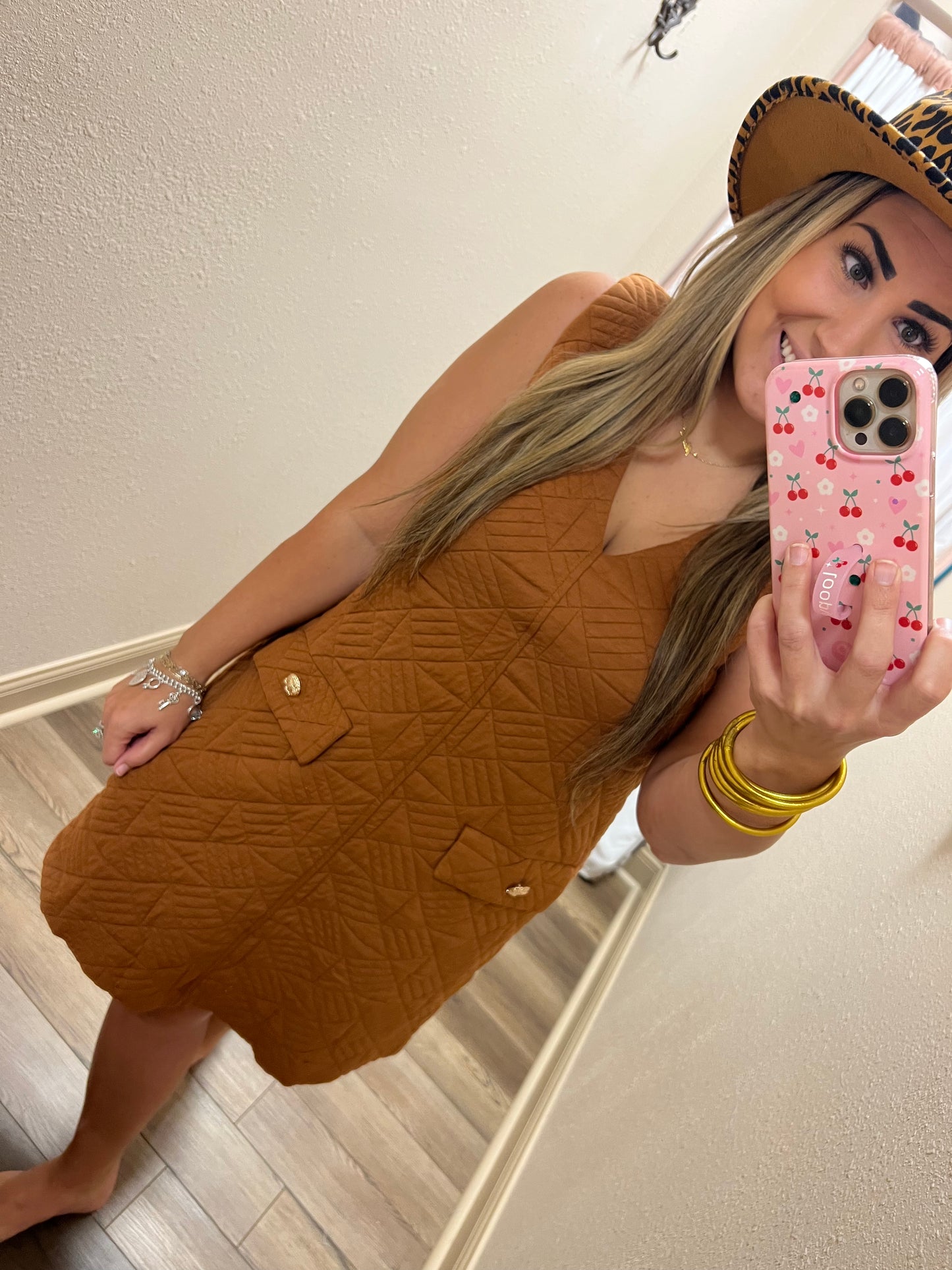 Brown Quilted Dress