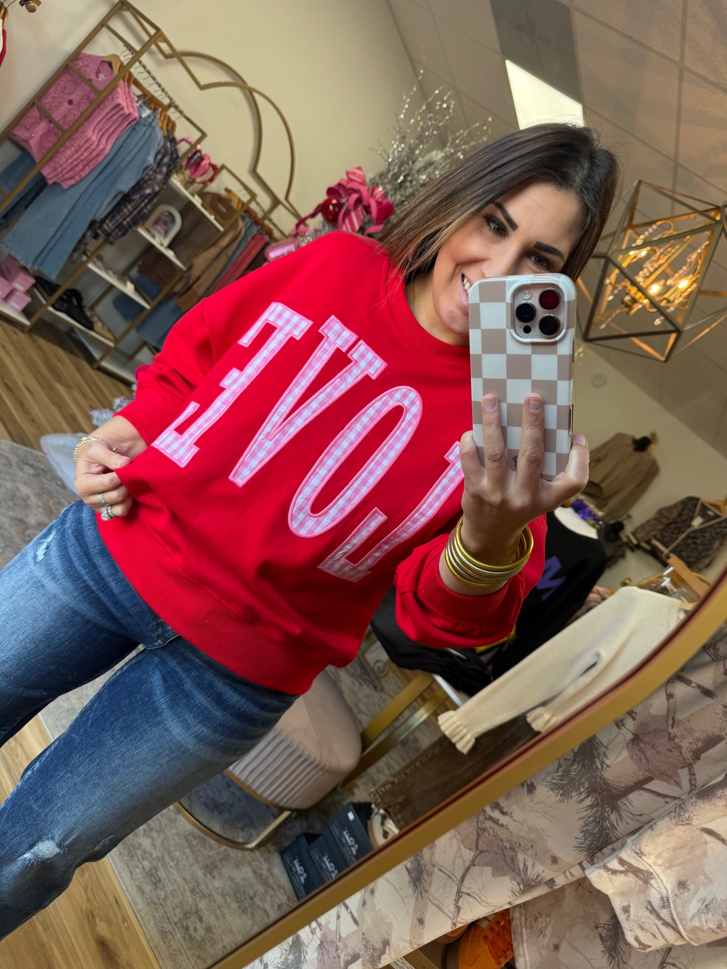 In LOVE Plaid Sweater