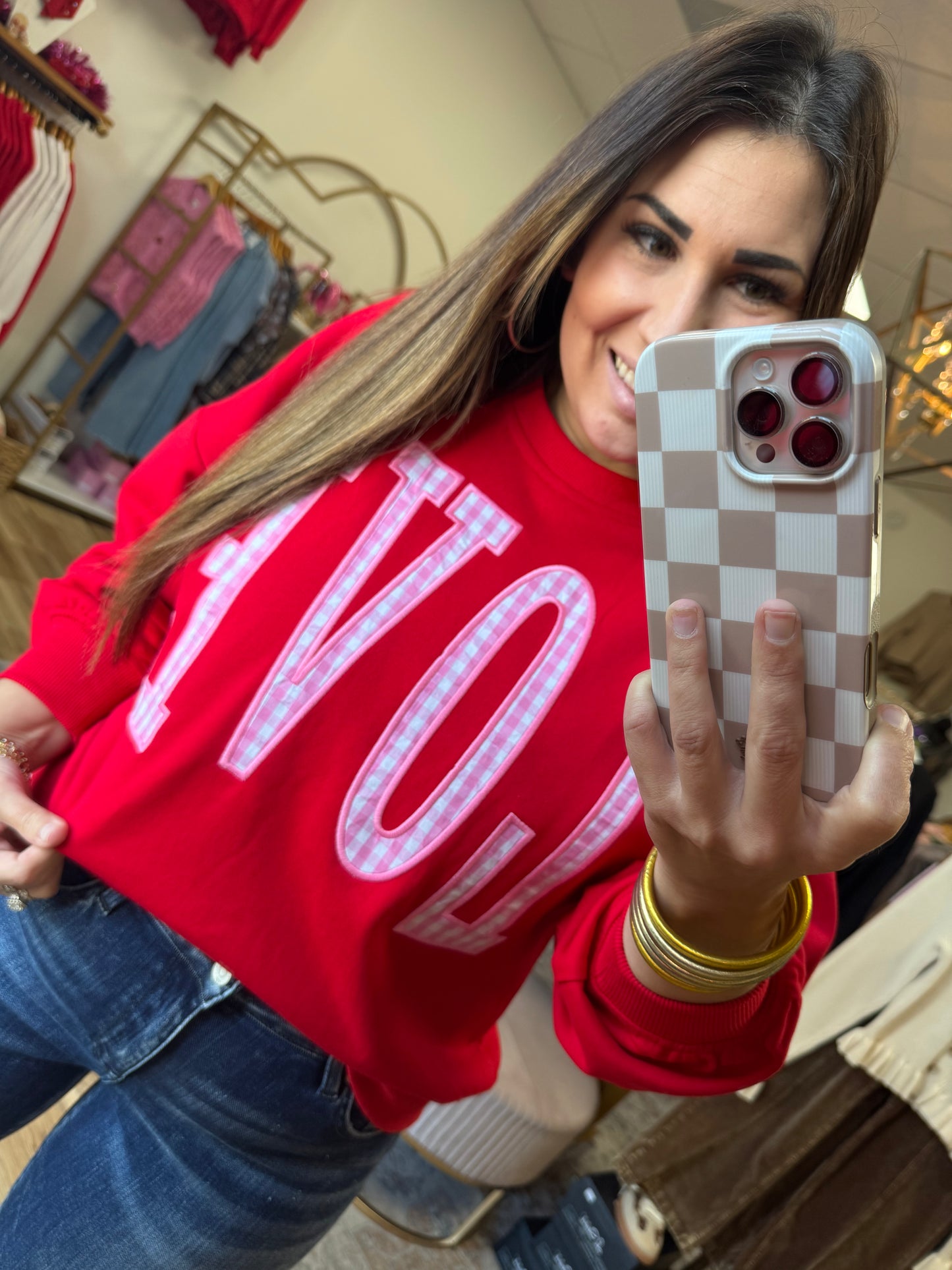 In LOVE Plaid Sweater