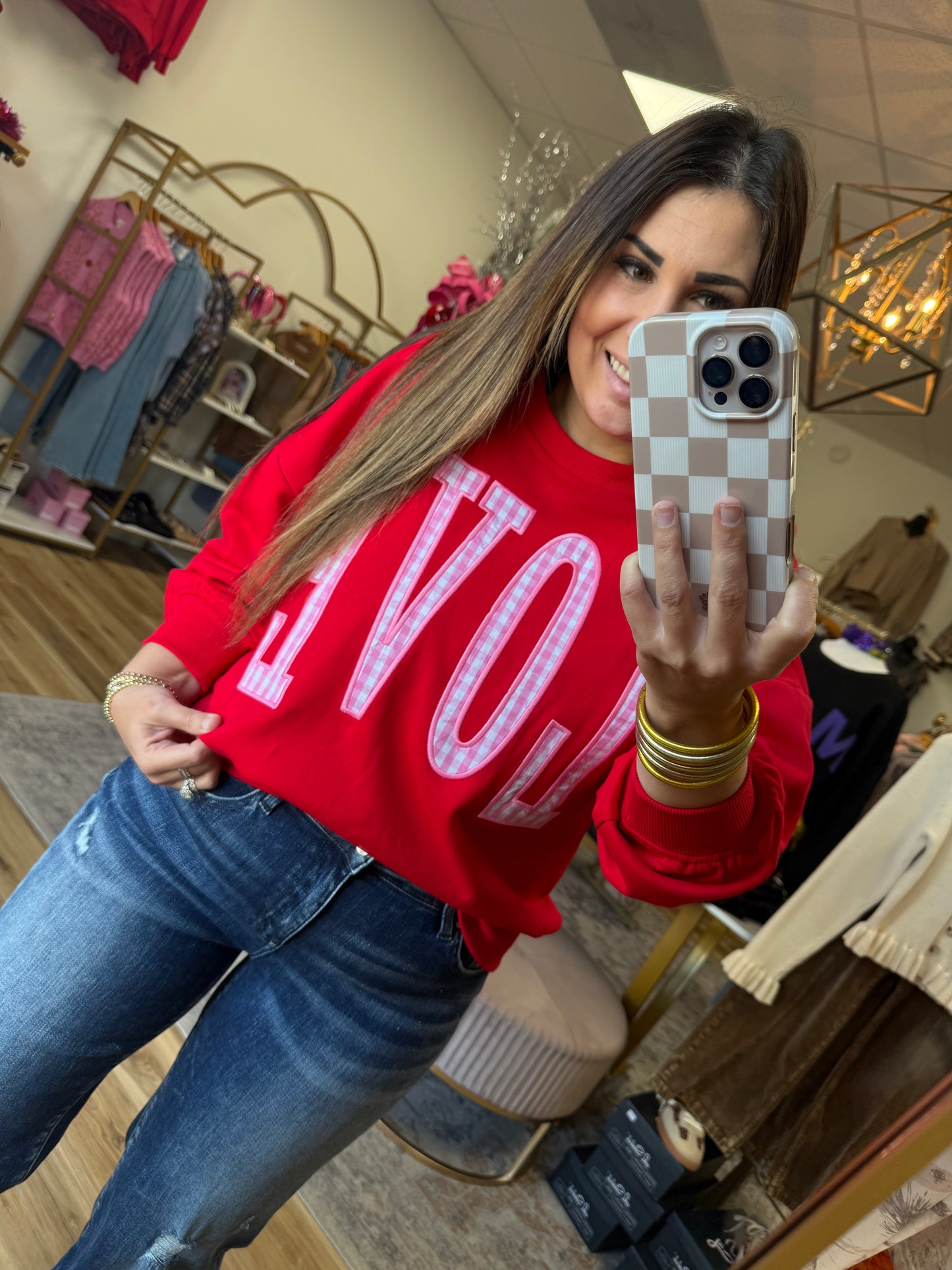 In LOVE Plaid Sweater