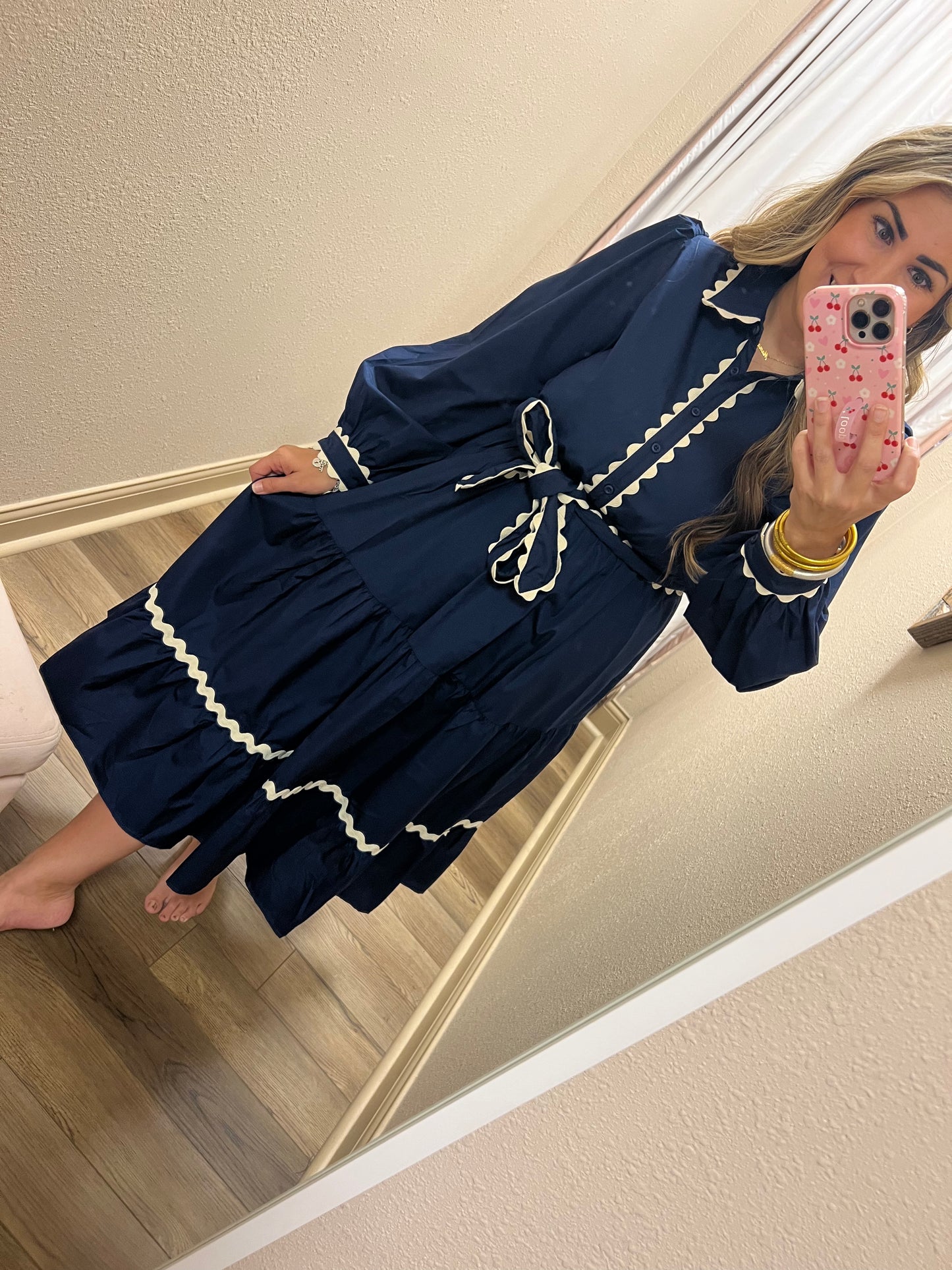 Navy Ric Rac Dress