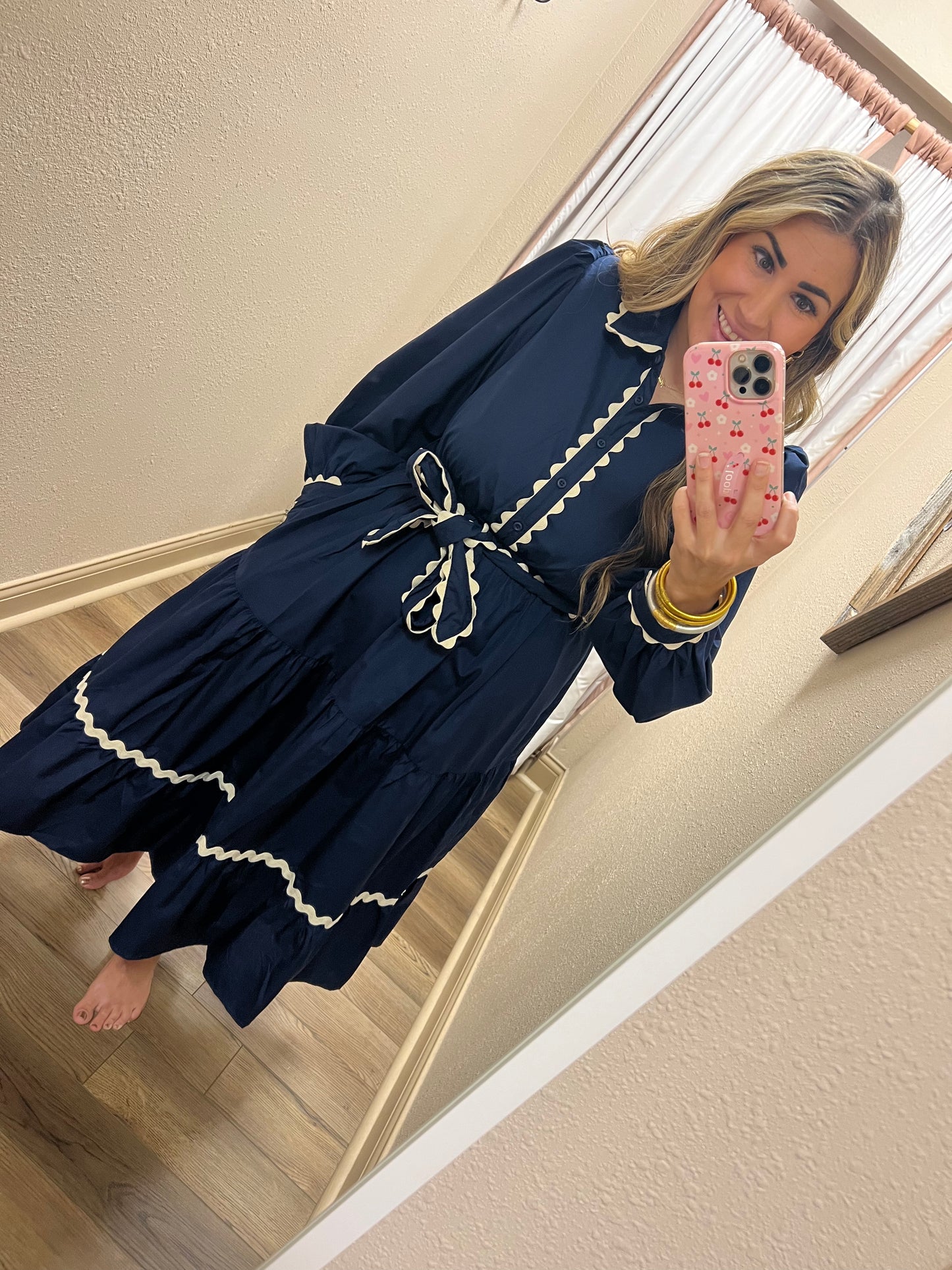 Navy Ric Rac Dress