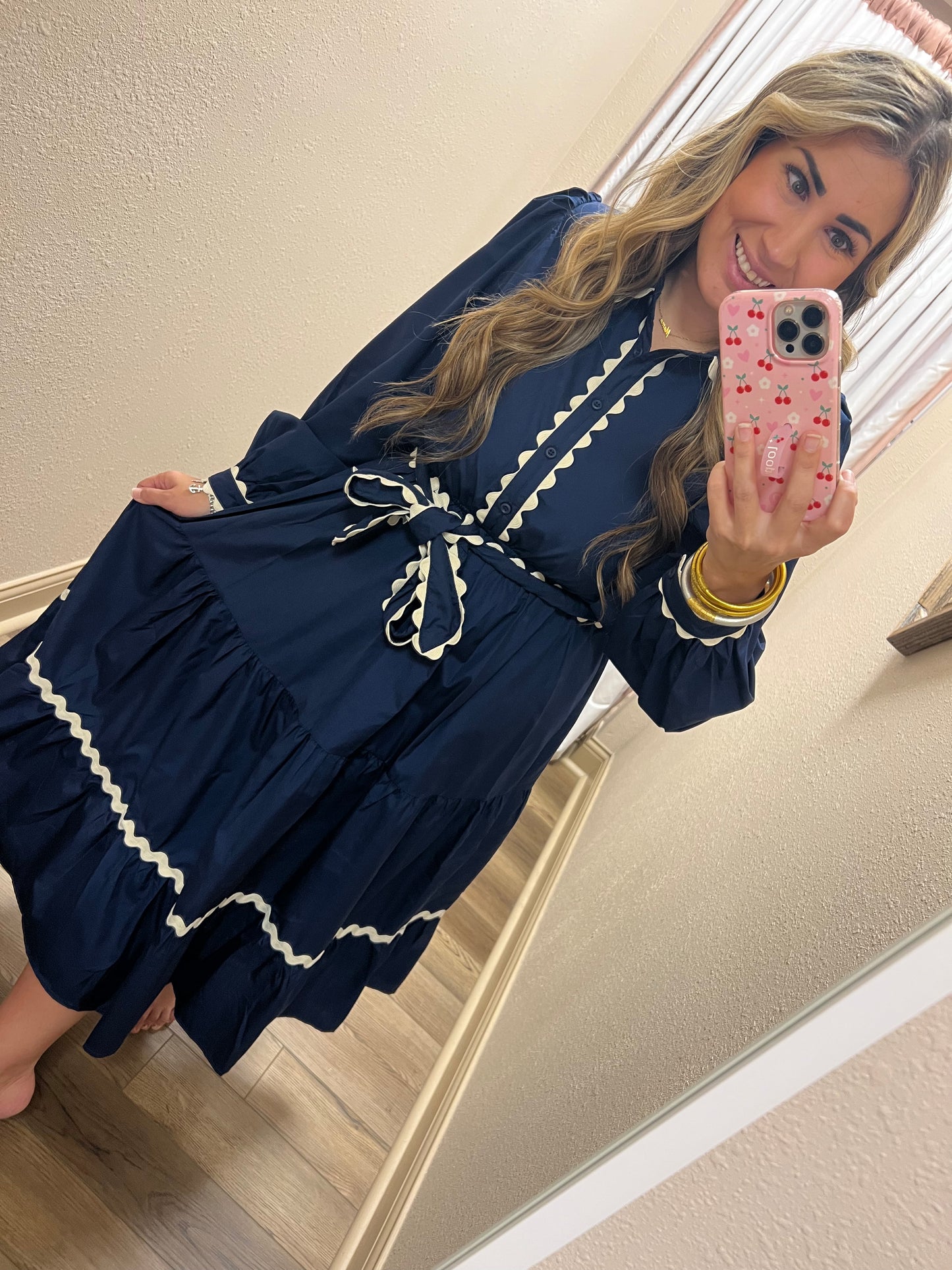 Navy Ric Rac Dress