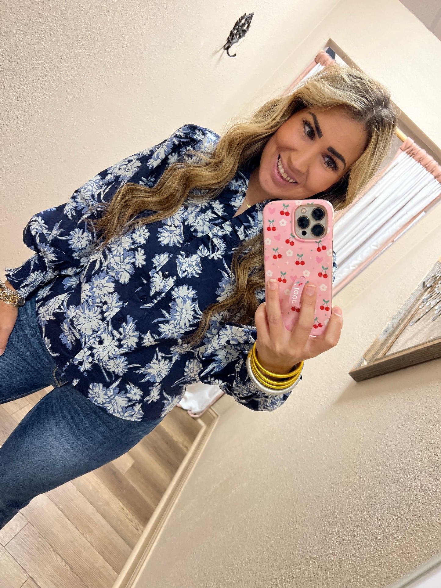 Blue Floral Top