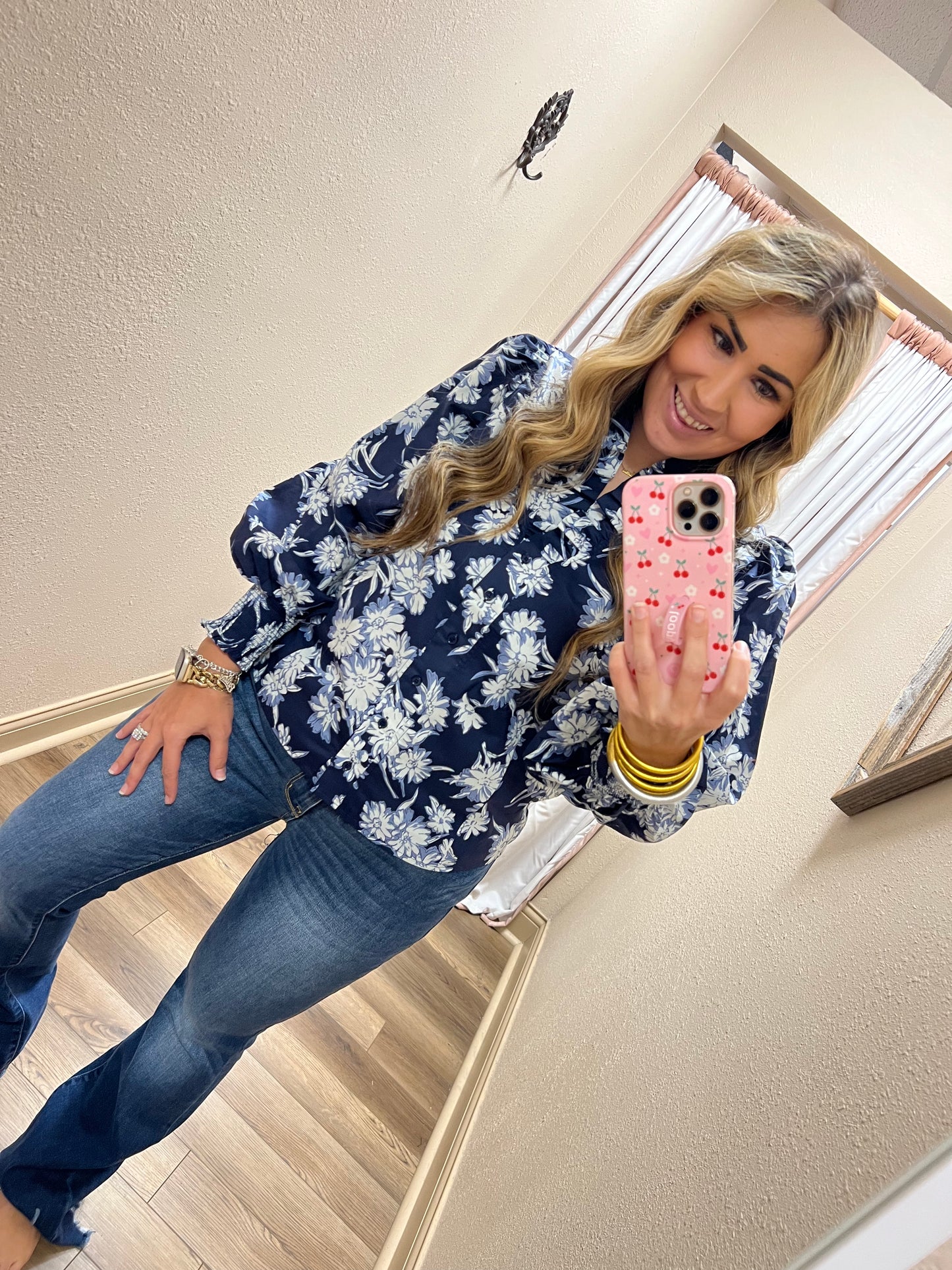 Blue Floral Top