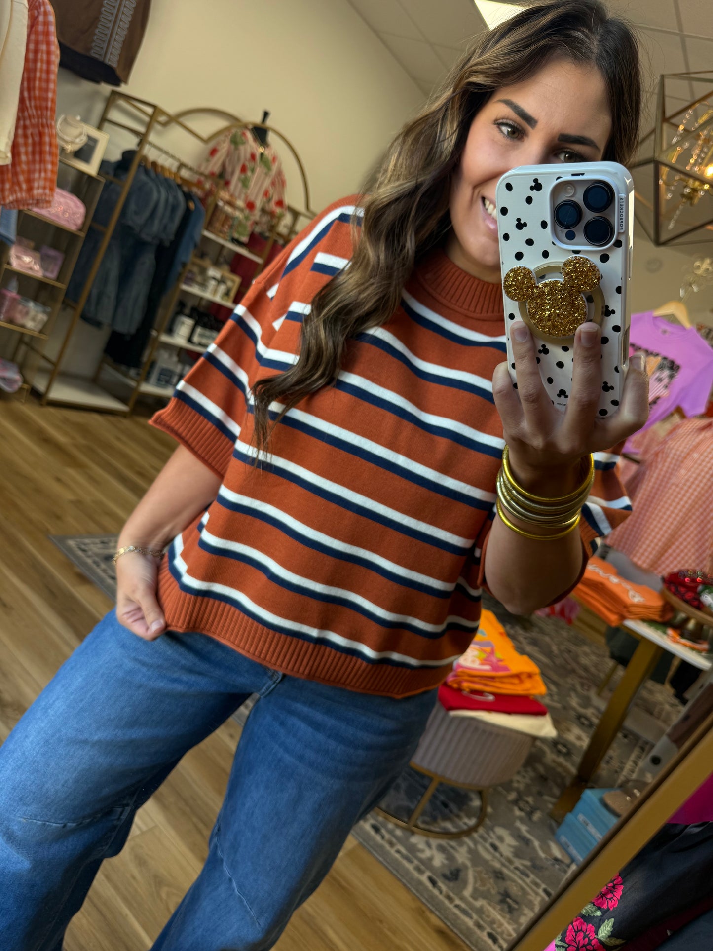 Rust/Navy Stripe Sweater