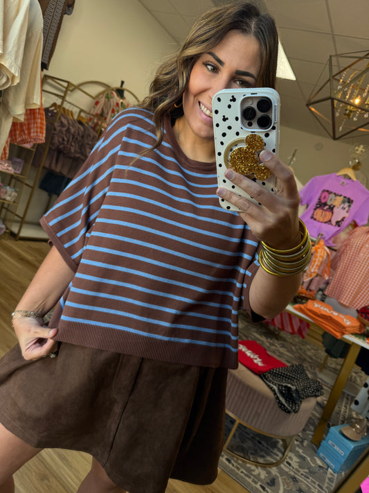 Brown/Blue Stripe Sweater