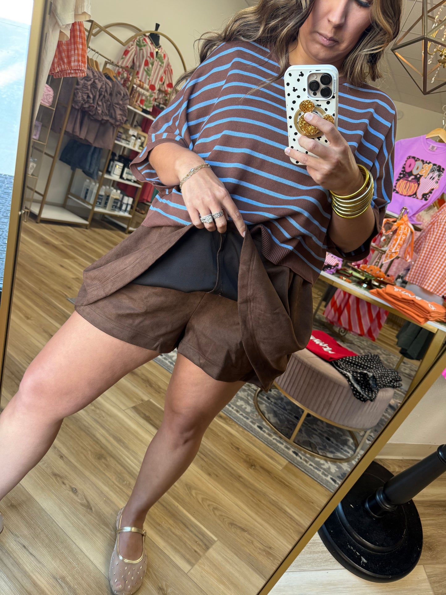 Brown Suede Skort