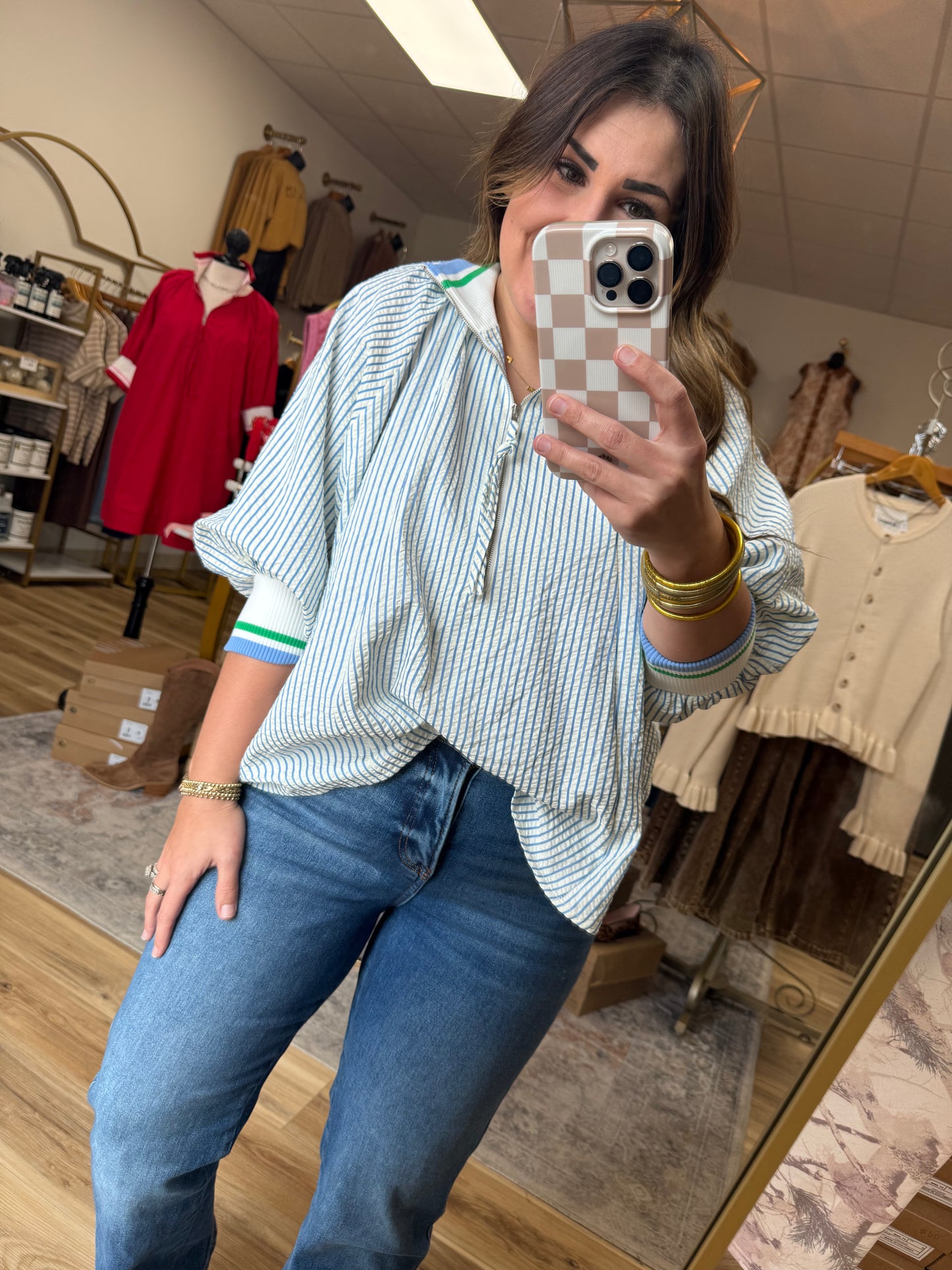 Baby Blues Quarter Zip Top