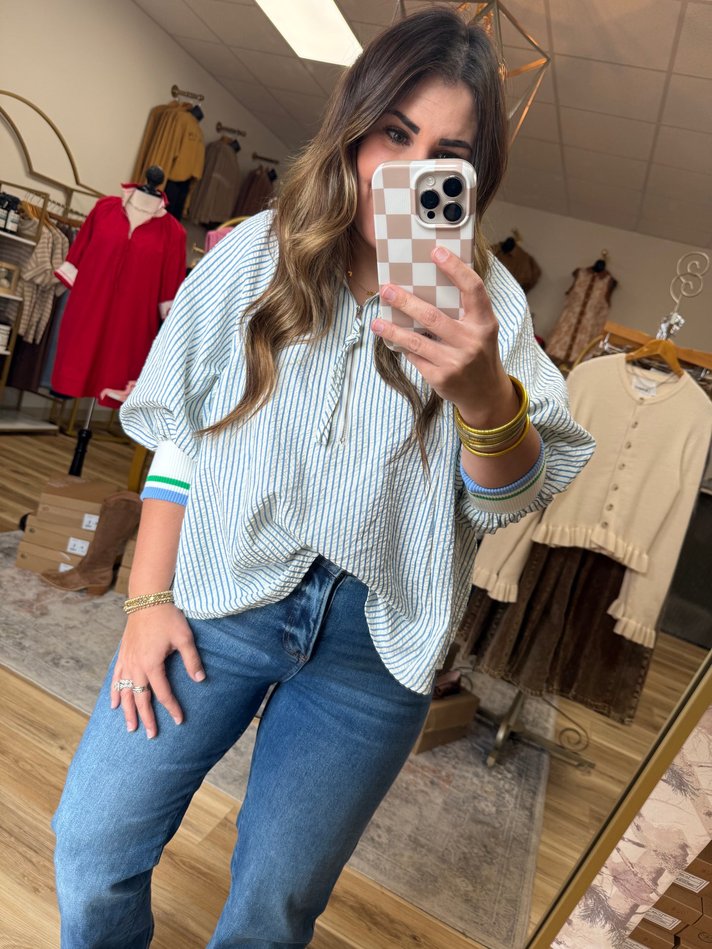 Baby Blues Quarter Zip Top