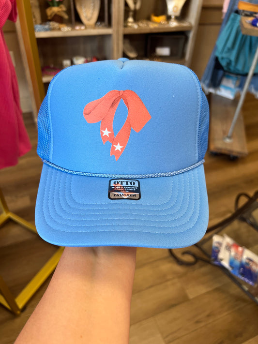 Blue/Red Bow Trucker Hat